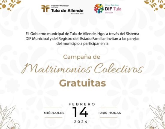 Gobierno municipal de Tula arranca campaña de matrimonios colectivos gratuitos