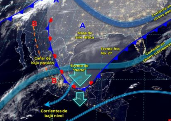 Se pronostican lluvias muy fuertes en regiones de Chiapas, Tabasco y Veracruz