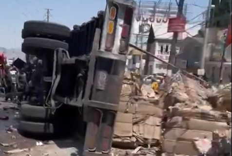 Camión se queda sin frenos en la bajada de la muerte en Tulancingo
