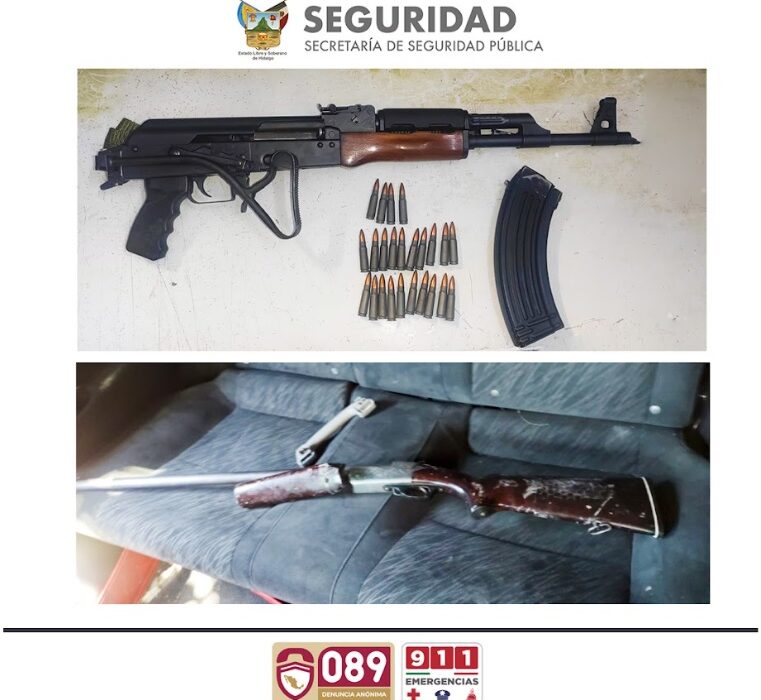 Decomisan armas en San Bartolo Tutotepec y Tecozautla  