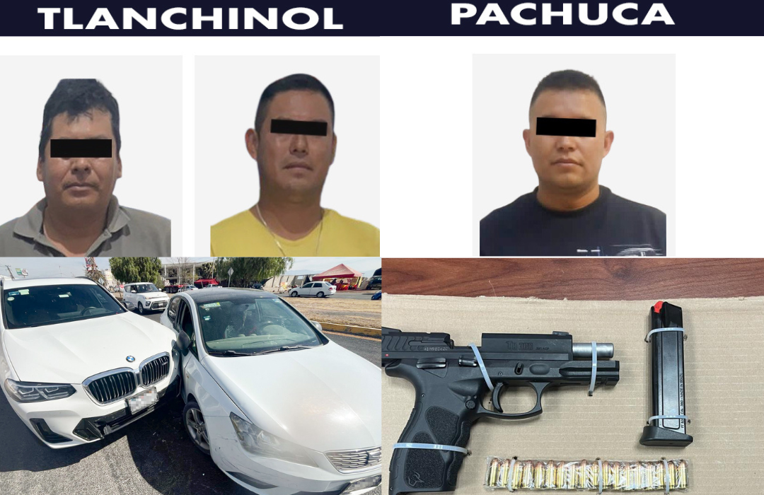 Detienen en Hidalgo a tres personas por portación ilegal de armas