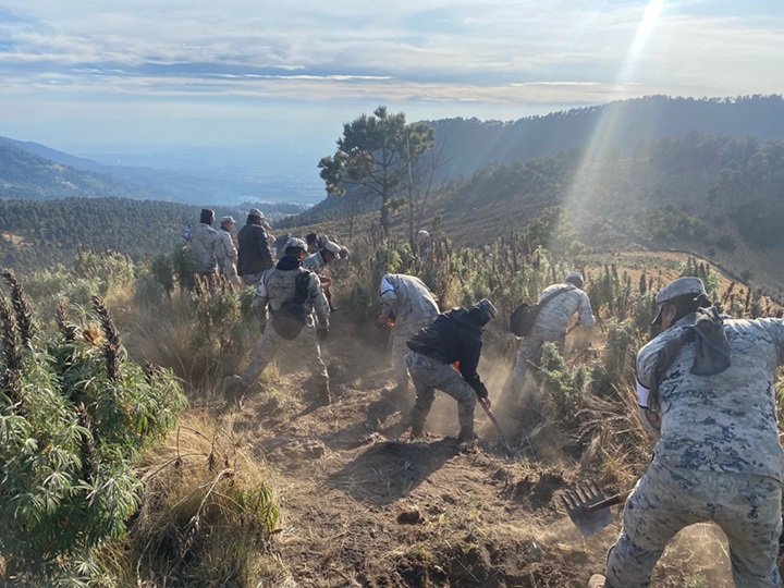 GN activa Plan GN-A para combatir incendio en el Parque Nacional Izta-Popo Zoquiapan