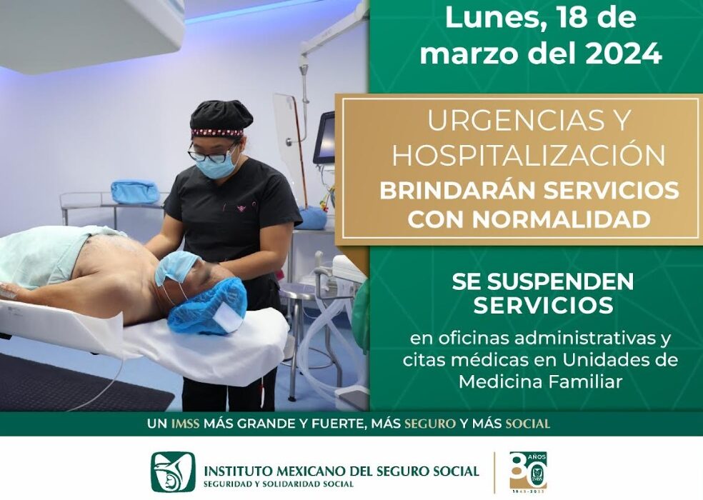 Atiende IMSS Hidalgo durante puente del 18 de marzo en Atención Médica Continua y Urgencias