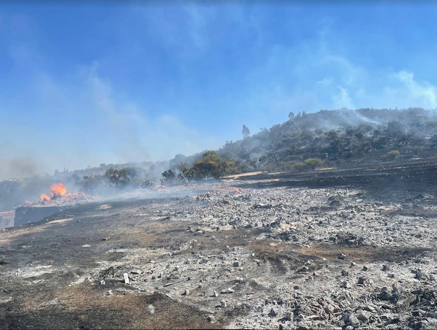 Controlan incendio en Tepeji