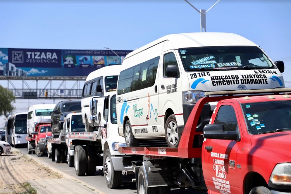 Detienen a 25 personas durante operativo al transporte público en Tizayuca