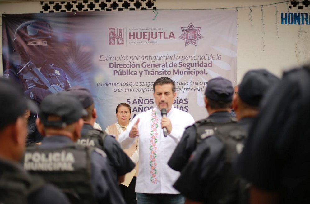 Histórico e importante apoyo para Policías Municipales en Huejutla