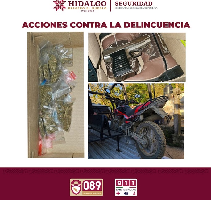 Detienen a presuntos narcomenudistas en la Otomí-Tepehua