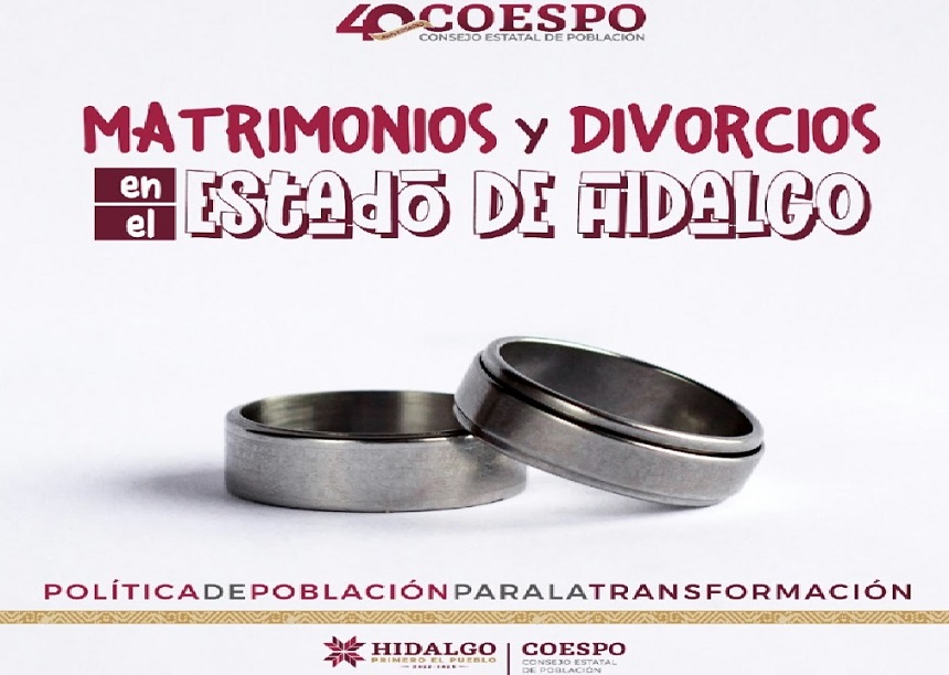 De cada 2 matrimonios hubo un divorcio en Hidalgo